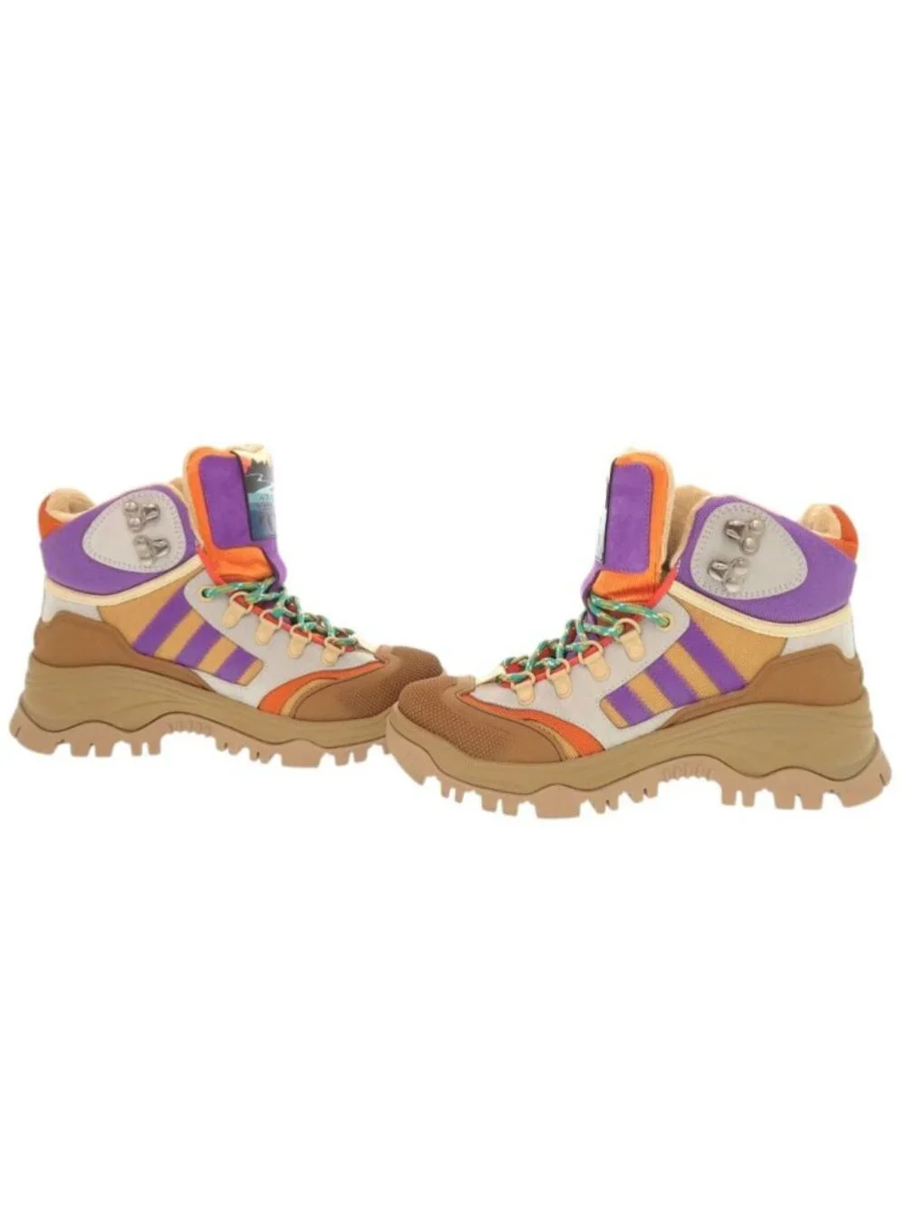 Gucci Adidas Canvas Rubber Multicolor Trekking Shoes Short Boots 37.5